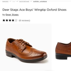 Deer Stags Ace Boys' Wingtip Oxford Shoes, size 4
